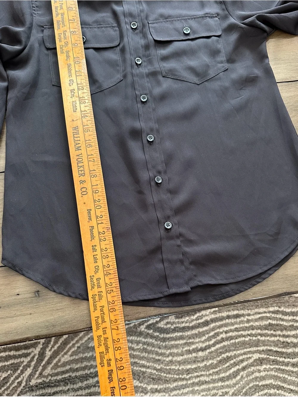 J. Crew Black Lightweight Poly Button-Up Blouse #J01